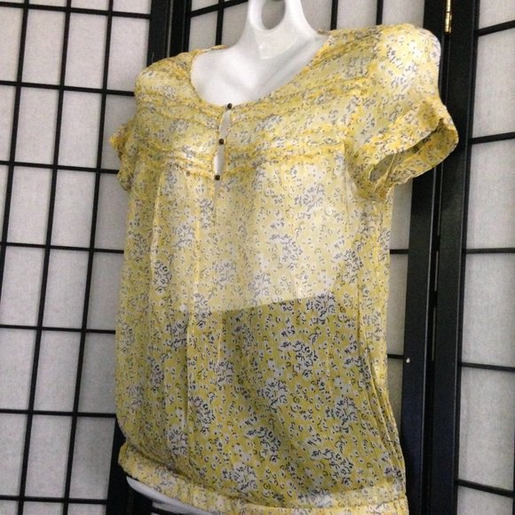 Zara Basic Floral So Soft Sheer Blouse - Picture 14 of 16